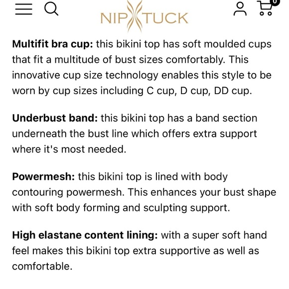 Nip Tuck Joann Bikini Top Blue Medallion Multi Fit Cup US 8 - Picture 2 of 16